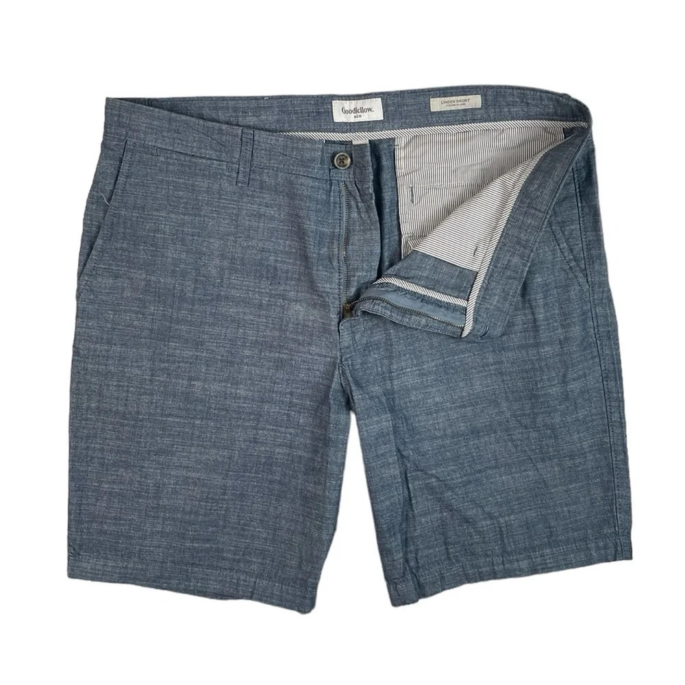 SH794 Men’s Goodfellow & Co Preppy Chambray 9” Inseam Linden Shorts 38